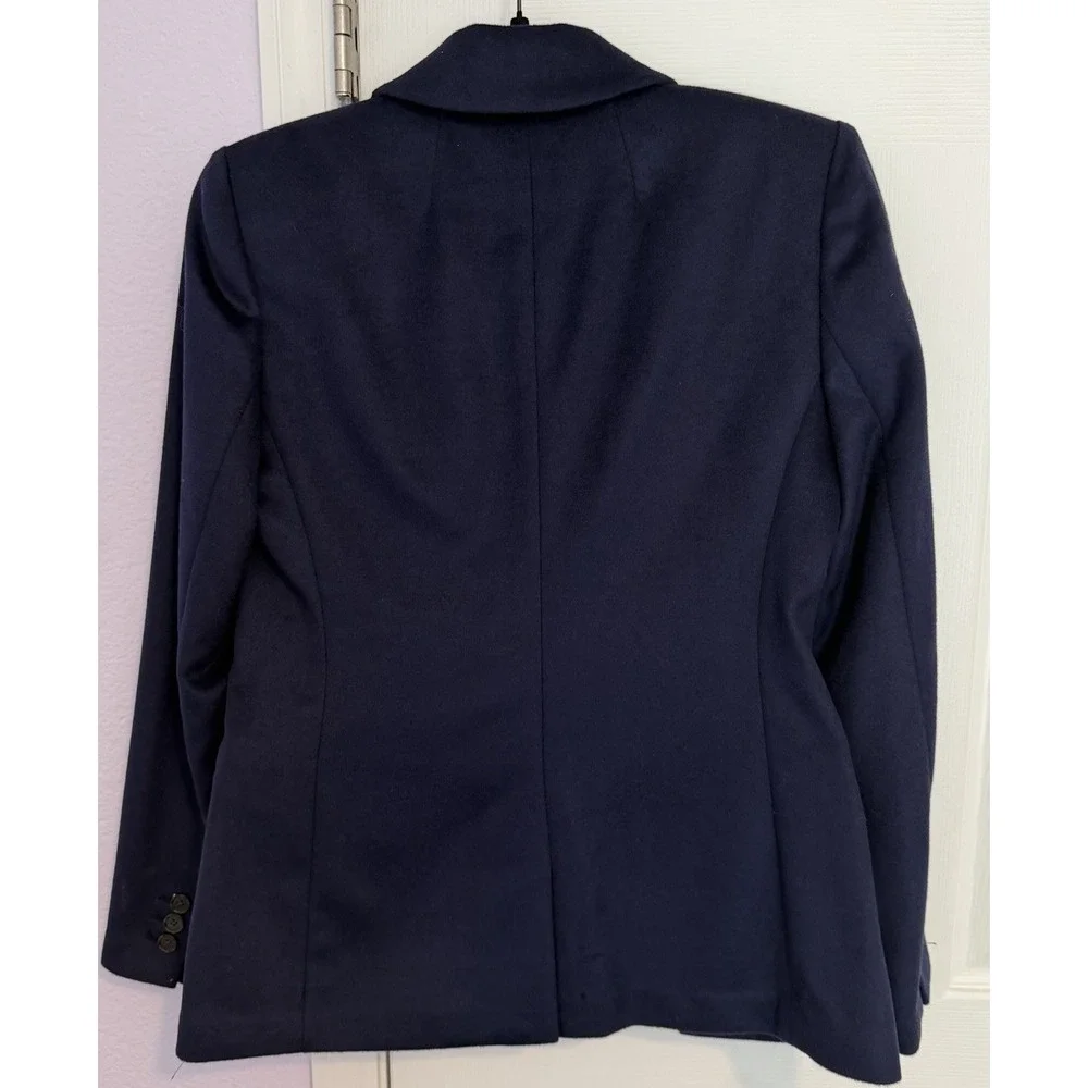J. Crew Devon Blazer Navy Flannel Wool Blend Double Breasted Career Jacket 2